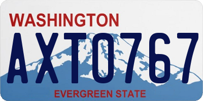 WA license plate AXT0767
