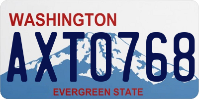 WA license plate AXT0768