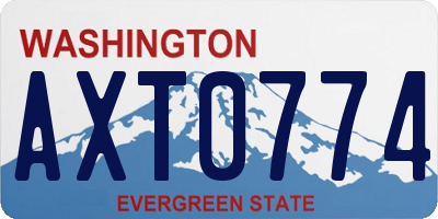 WA license plate AXT0774