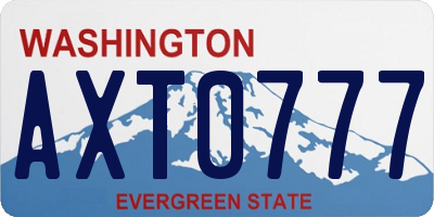 WA license plate AXT0777