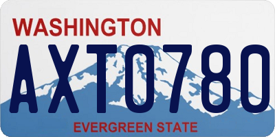 WA license plate AXT0780