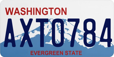WA license plate AXT0784
