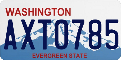 WA license plate AXT0785