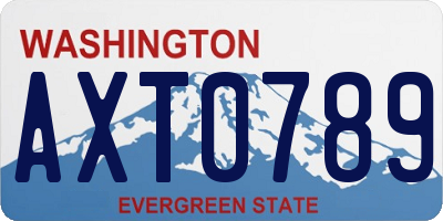 WA license plate AXT0789