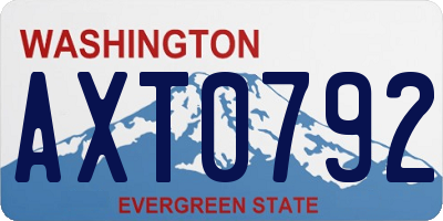 WA license plate AXT0792