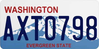 WA license plate AXT0798
