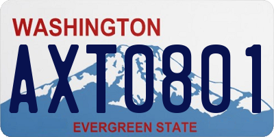 WA license plate AXT0801