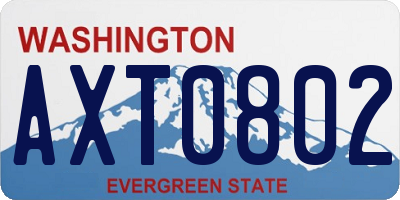 WA license plate AXT0802