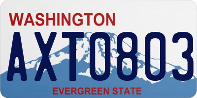 WA license plate AXT0803