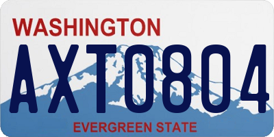 WA license plate AXT0804