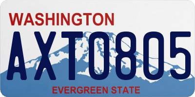 WA license plate AXT0805