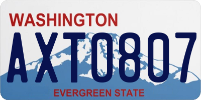 WA license plate AXT0807