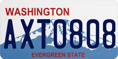 WA license plate AXT0808