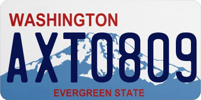 WA license plate AXT0809