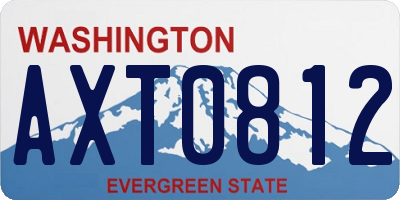 WA license plate AXT0812
