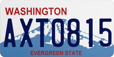 WA license plate AXT0815