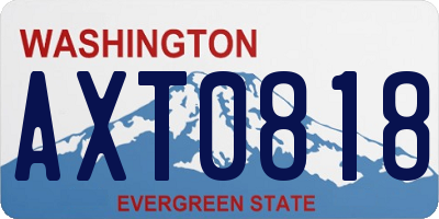 WA license plate AXT0818