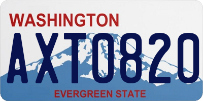 WA license plate AXT0820