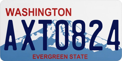 WA license plate AXT0824