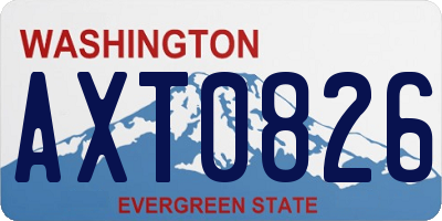 WA license plate AXT0826