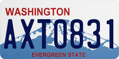 WA license plate AXT0831