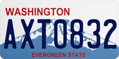WA license plate AXT0832