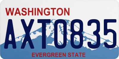 WA license plate AXT0835