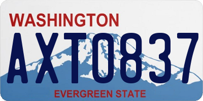 WA license plate AXT0837