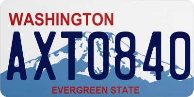 WA license plate AXT0840