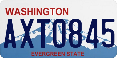 WA license plate AXT0845