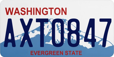 WA license plate AXT0847