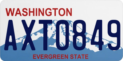 WA license plate AXT0849