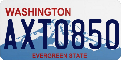 WA license plate AXT0850