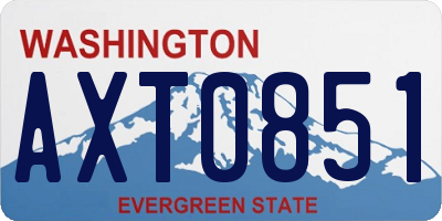 WA license plate AXT0851