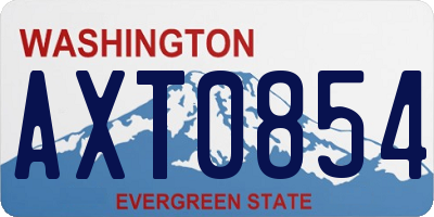 WA license plate AXT0854
