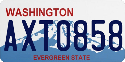 WA license plate AXT0858