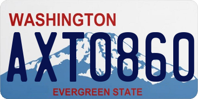 WA license plate AXT0860