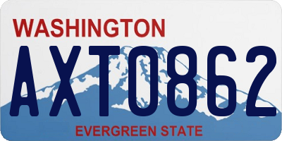 WA license plate AXT0862