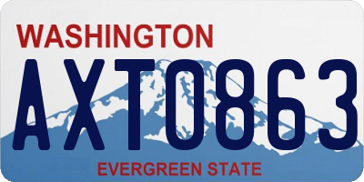 WA license plate AXT0863