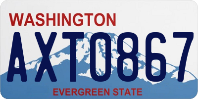 WA license plate AXT0867