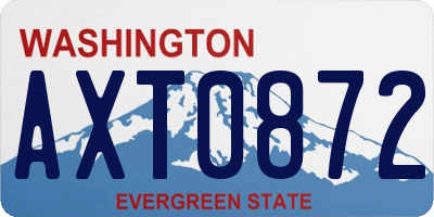 WA license plate AXT0872