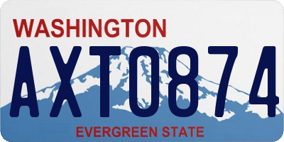 WA license plate AXT0874