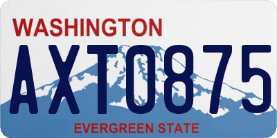 WA license plate AXT0875