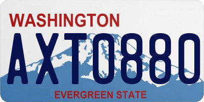WA license plate AXT0880