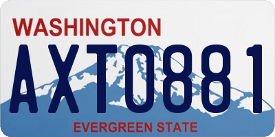WA license plate AXT0881