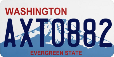 WA license plate AXT0882