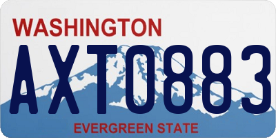 WA license plate AXT0883