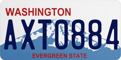 WA license plate AXT0884