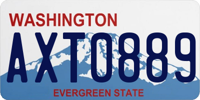 WA license plate AXT0889