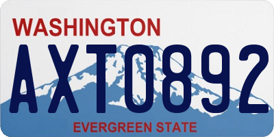 WA license plate AXT0892